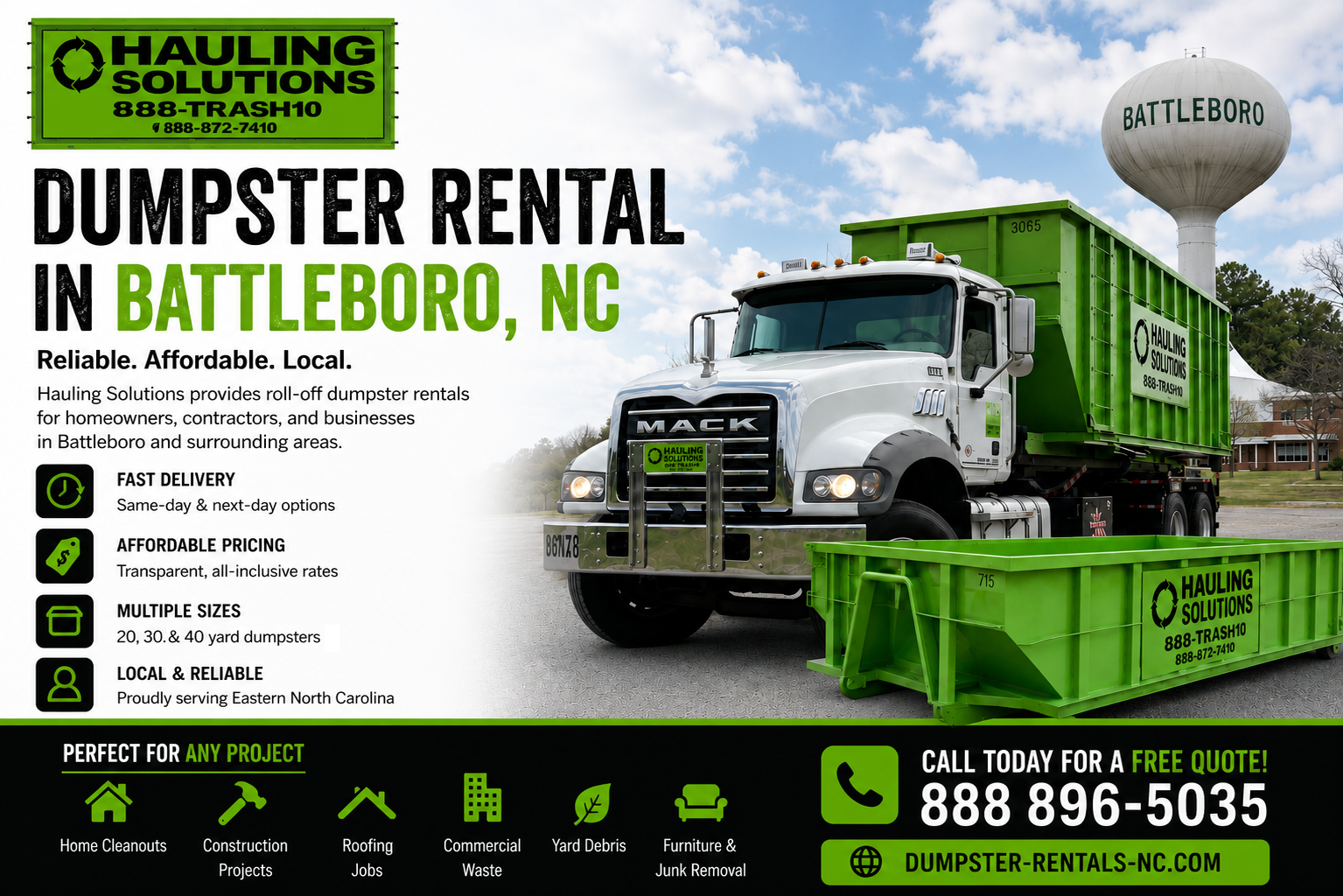 Dumpster rental in Battleboro